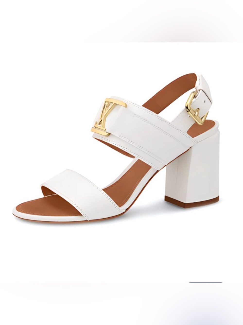 Authentic Louis Vuitton Horizon Line Sandals with Gold LV Accent